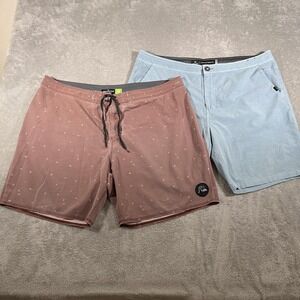 (Lot of 2) Quiksilver RipCurl Highline Boardwalks Shorts Mens 40 4-Way Stretch